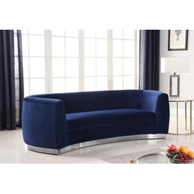 Meridian Furniture Julian Navy Velvet Chrome Sofa