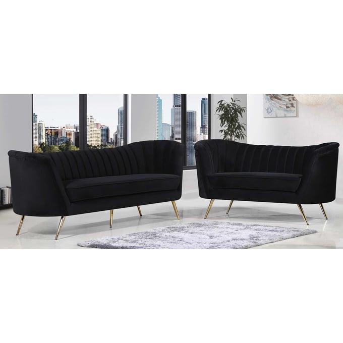 Meridian Furniture Margo Black 2pc Living Room Set MRD-622-LR-S5