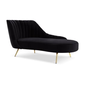 Meridian Furniture Margo Black Velvet Chaise