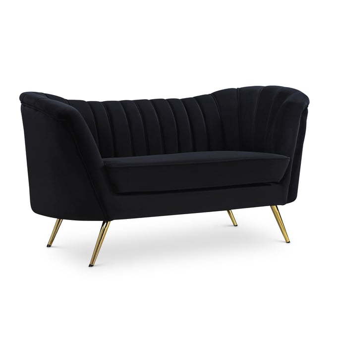 Meridian Furniture Margo Black Velvet Loveseat MRD-622BLACK-L