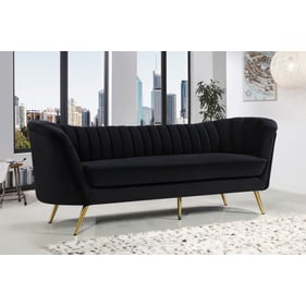 Meridian Furniture Margo Black Velvet Sofa