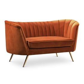 Meridian Furniture Margo Cognac Velvet Loveseat