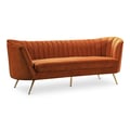 Margo Cognac Velvet Sofa