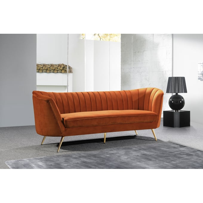 Cognac velvet store couch