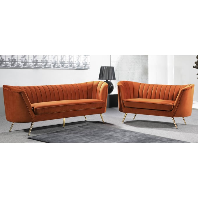 Meridian Furniture Margo Cognac 2pc Living Room Set MRD-622-LR-S11