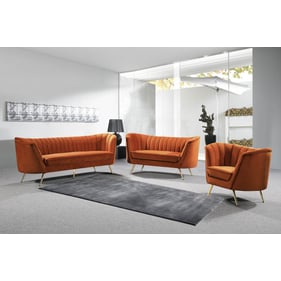 Meridian Furniture Margo Cognac 3pc Living Room Set