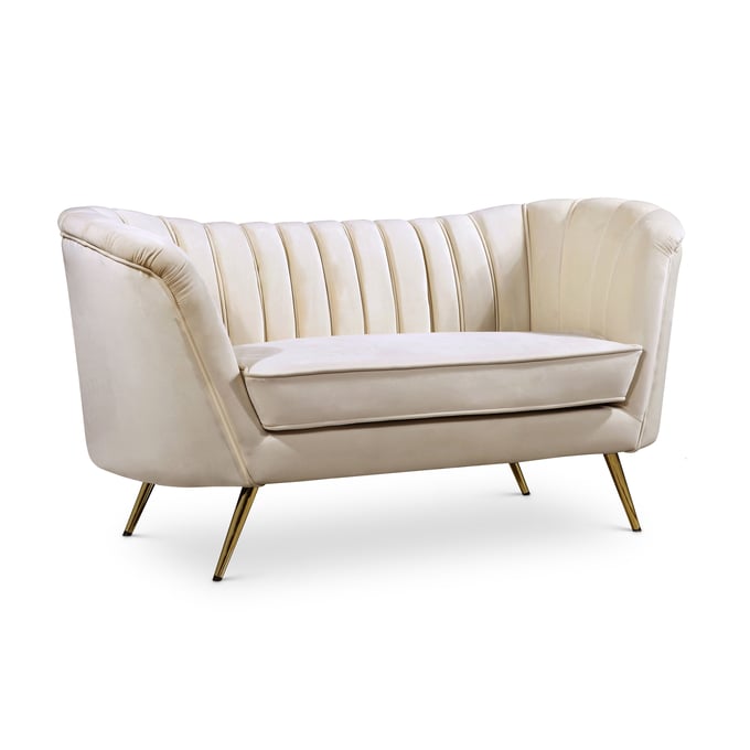 Meridian Furniture Margo Cream Velvet Loveseat MRD-622CREAM-L