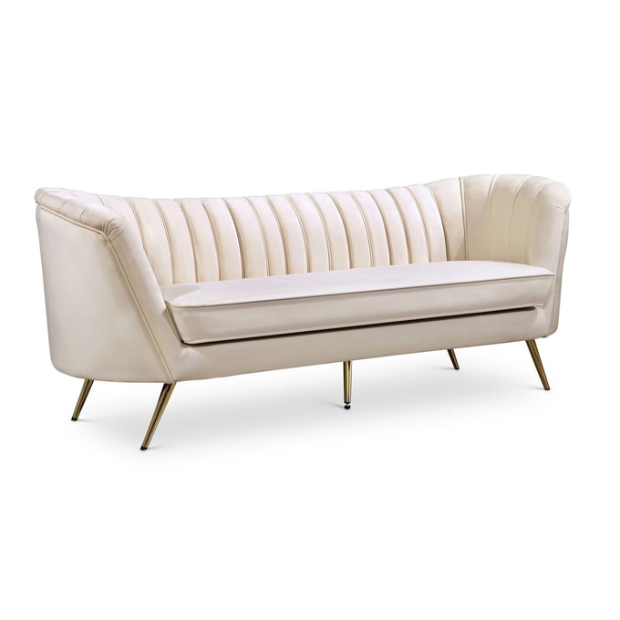 Meridian Furniture Margo Cream Velvet Sofa MRD-622CREAM-S