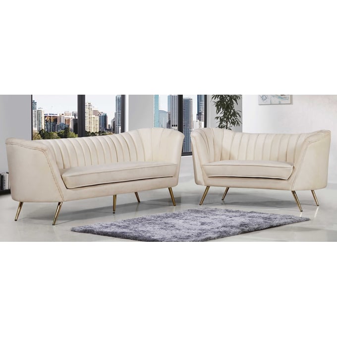 Meridian Furniture Margo Cream 2pc Living Room Set MRD-622-LR-S6