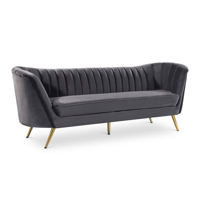 Design Edge Woodburn  Grey Velvet Sofa DE-22610583