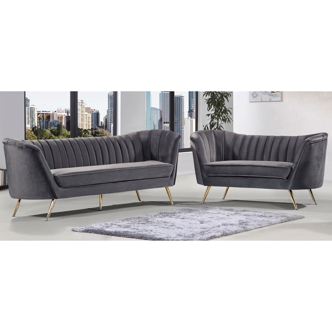 Meridian Furniture Margo Grey 2pc Living Room Set MRD-622-LR-S9