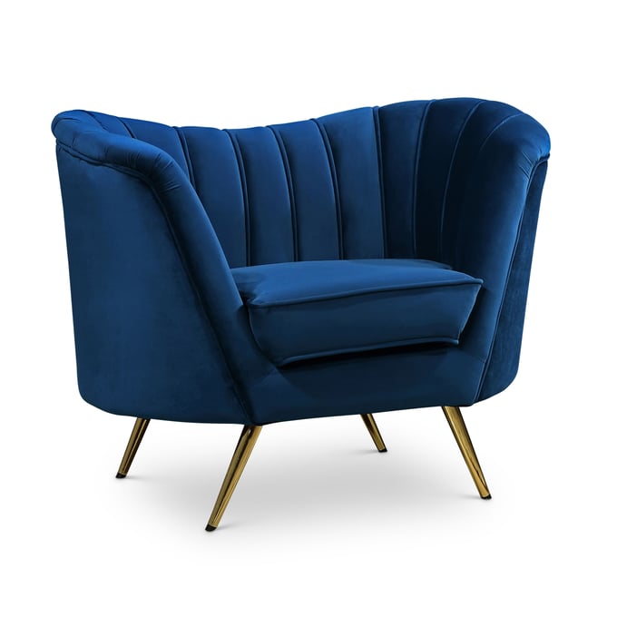 Meridian Furniture Margo Navy Velvet Chair MRD-622NAVY-C