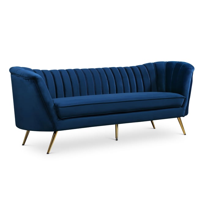 Meridian Furniture Margo Navy Velvet Sofa MRD-622NAVY-S