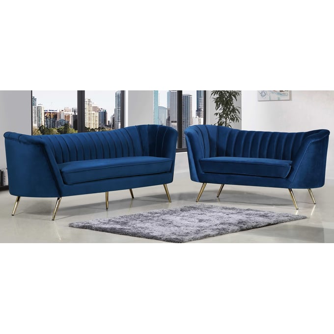 Meridian Furniture Margo Navy 2pc Living Room Set MRD-622-LR-S7