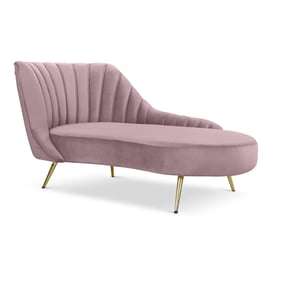 Design Edge Woodburn  Pink Velvet Chaise