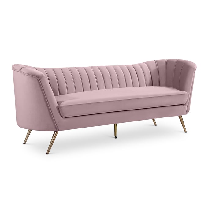 Meridian Furniture Margo Pink Velvet Sofa MRD-622PINK-S