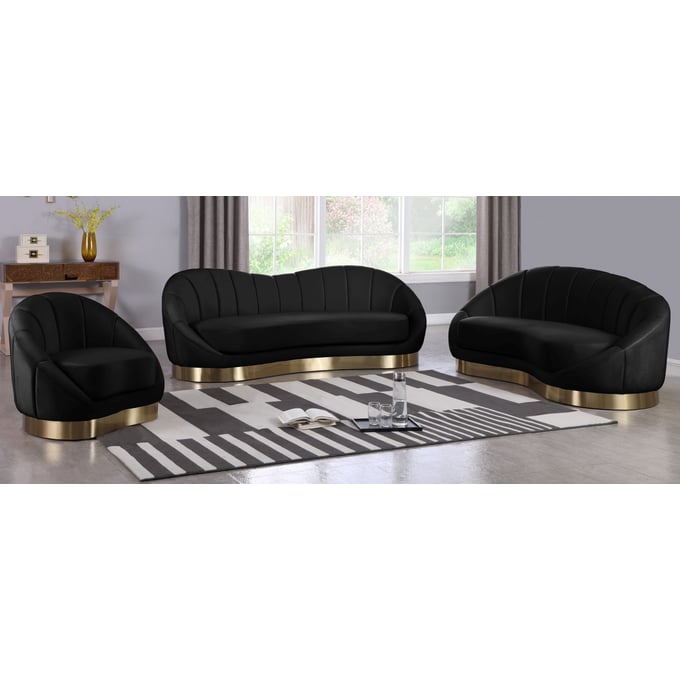 Meridian Furniture Shelly Black 3pc Living Room Set MRD-623-LR-S1