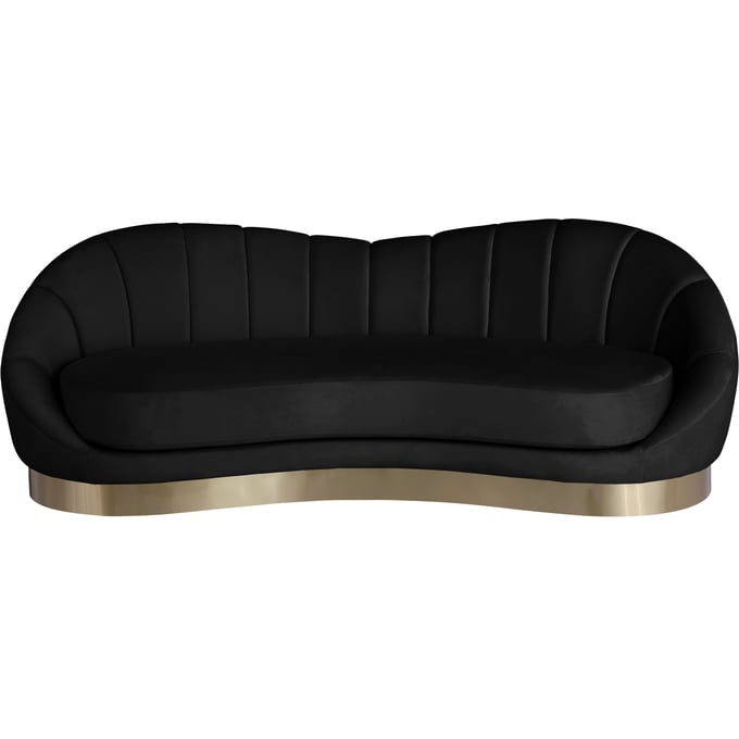 Meridian Furniture Shelly Black Velvet Sofa MRD-623BLACK-S