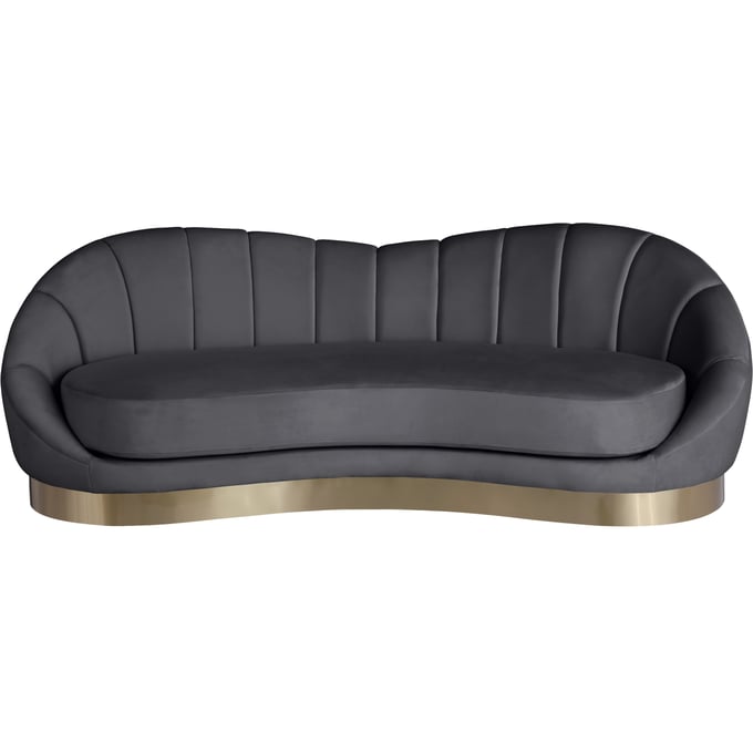 Meridian Furniture Shelly Grey Velvet Sofa MRD-623GREY-S