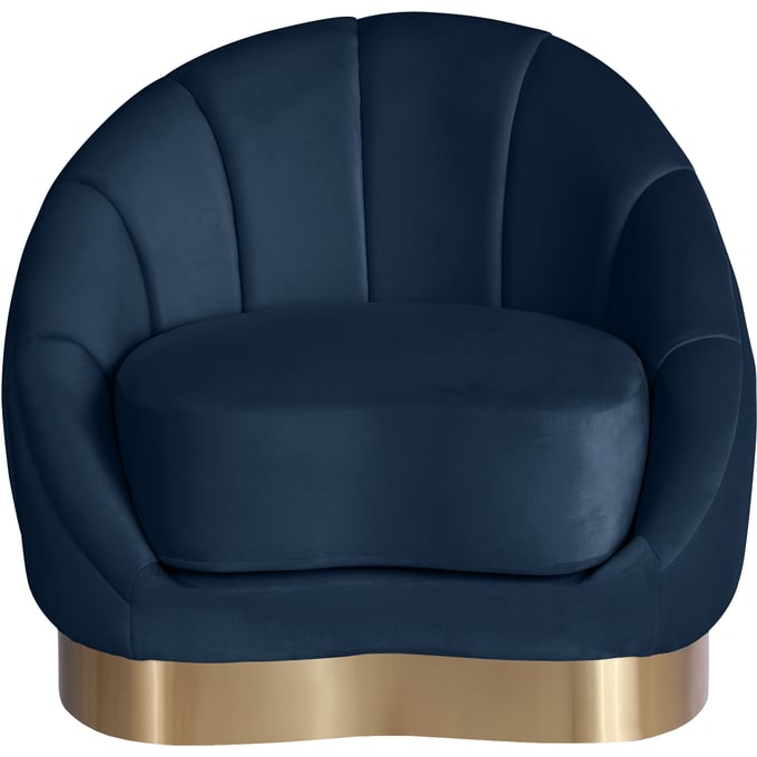 Meridian Furniture Shelly Navy Velvet Chair MRD-623NAVY-C