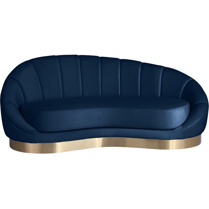 Meridian Furniture Shelly Navy Velvet Chaise MRD-623NAVY-CHAISE