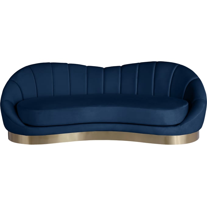 Meridian Furniture Shelly Navy Velvet Sofa MRD-623NAVY-S