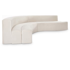 Meridian Furniture Curl Cream Velvet 2pc Sectional