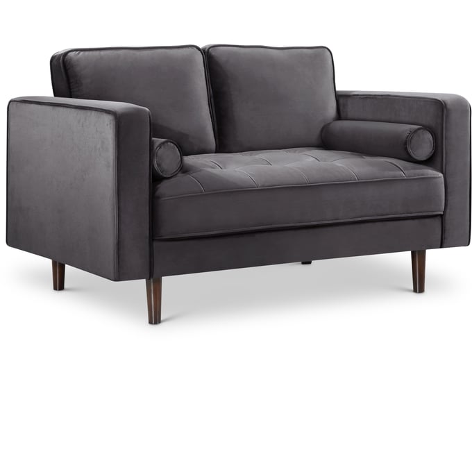 Meridian Furniture Emily Grey Velvet Loveseat MRD-625GREY-L