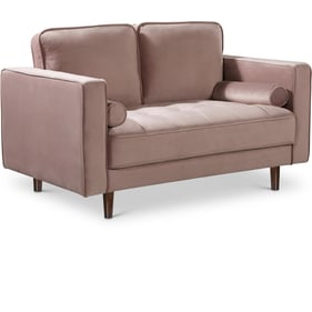 Meridian Furniture Emily Pink Velvet Loveseat