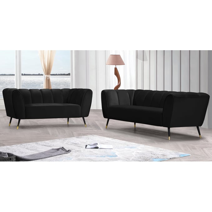 Meridian Furniture Beaumont Black 2pc Living Room Set The Classy