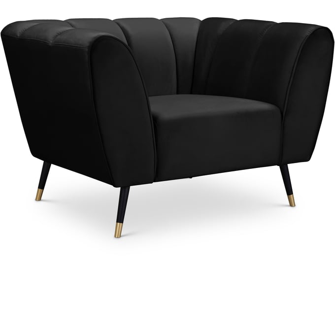 Meridian Furniture Beaumont Black Velvet Chair MRD-626BLACK-C