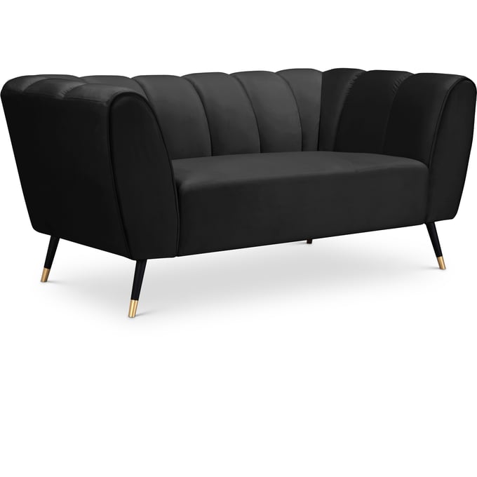 Meridian Furniture Beaumont Black Velvet Loveseat MRD-626BLACK-L