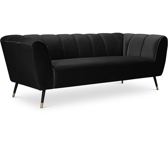 Meridian Furniture Beaumont Black Velvet Sofa MRD-626BLACK-S