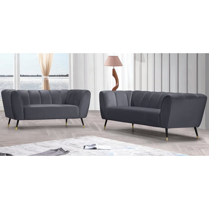 Meridian Furniture Beaumont Grey 2pc Living Room Set The Classy Home