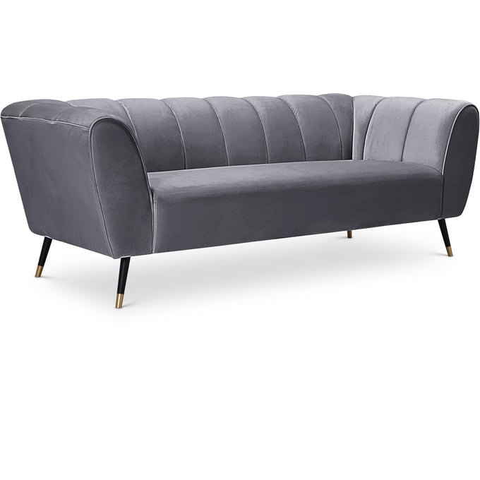 Meridian Furniture Beaumont Grey Velvet Sofa MRD-626GREY-S