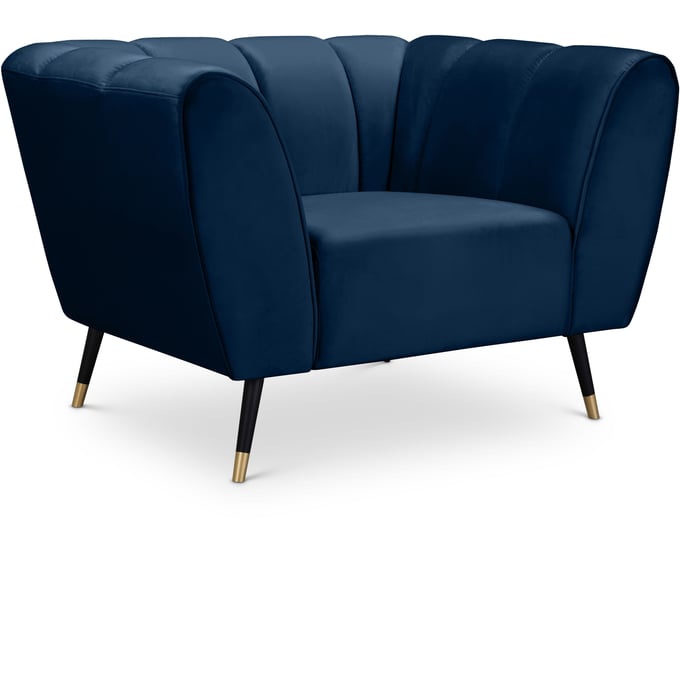 Meridian Furniture Beaumont Navy Velvet Chair MRD-626NAVY-C