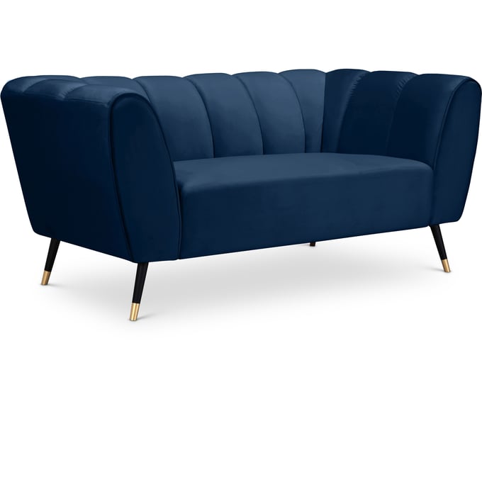 Meridian Furniture Beaumont Navy Velvet Loveseat MRD-626NAVY-L