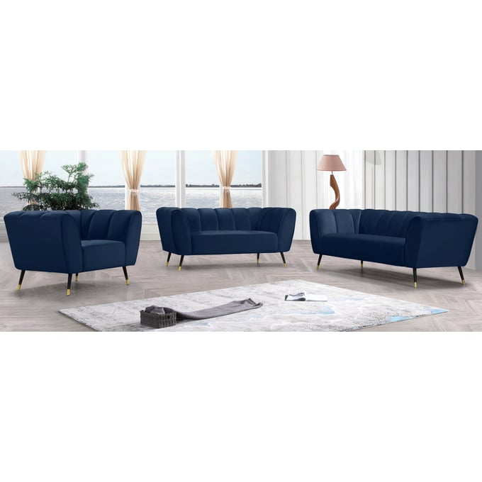 Meridian Furniture Beaumont Navy 3pc Living Room Set MRD-626Navy-SET1