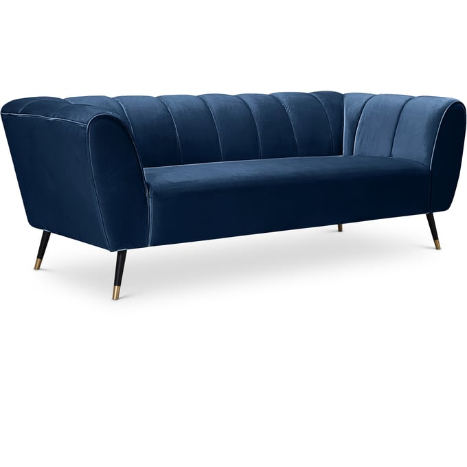 Meridian Furniture Beaumont Navy Velvet Sofa MRD-626NAVY-S