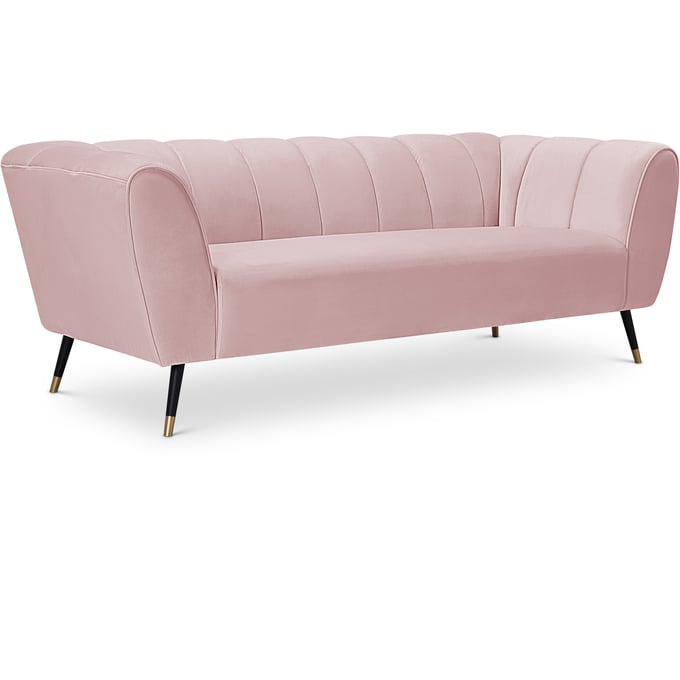 Meridian Furniture Beaumont Pink Velvet Sofa MRD-626PINK-S