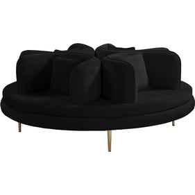 Meridian Furniture Circlet Black Velvet Round Sofa Settee