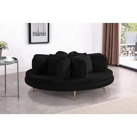 Meridian Furniture Circlet Black Velvet Round Sofa Settee