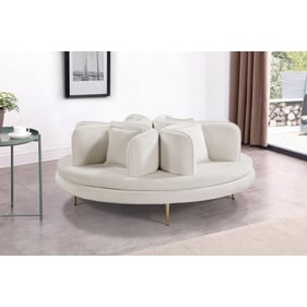 Meridian Furniture Circlet Cream Velvet Round Sofa Settee