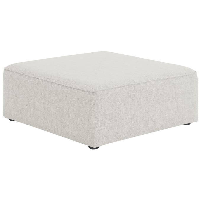 Meridian Furniture Cube Cream Durable Linen Ottoman MRD-630CREAM-OTT