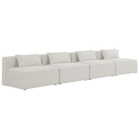 Meridian Furniture Cube Cream Linen 4pc Modular Armless Sofa