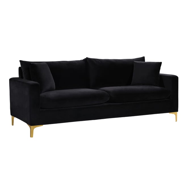 Meridian Furniture Naomi Black Velvet Sofa MRD-633BLACK-S