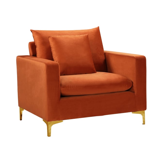 Meridian Furniture Naomi Cognac Velvet Chair MRD-633COGNAC-C