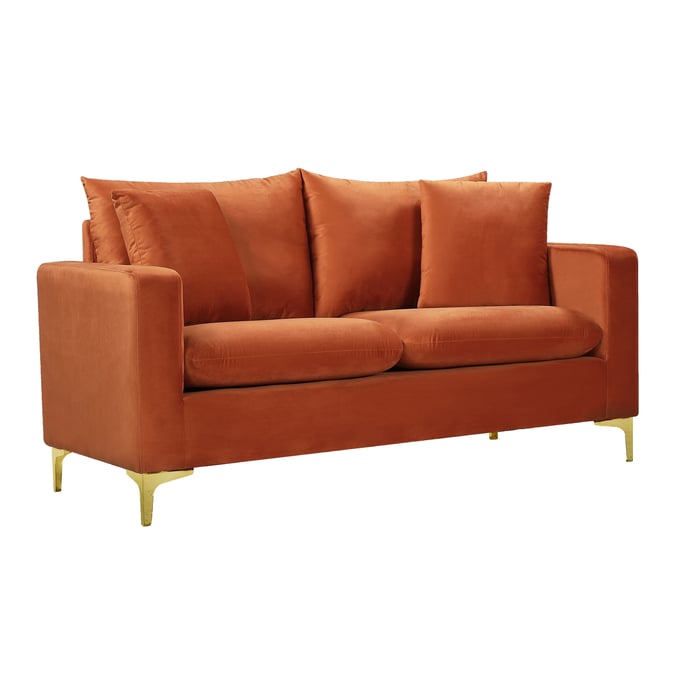 Meridian Furniture Naomi Cognac Velvet Loveseat MRD-633COGNAC-L