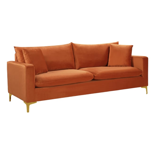 Meridian Furniture Naomi Cognac Velvet Sofa MRD-633COGNAC-S