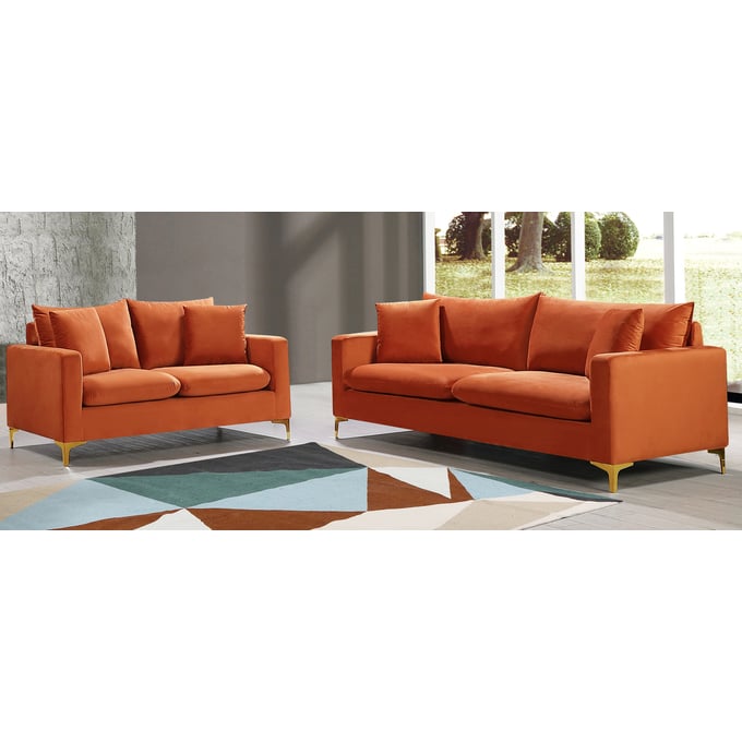 Meridian Furniture Naomi Cognac 2pc Living Room Set MRD-633-LR-S11